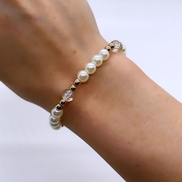 NWT Wool + Pepper Co. Clear Glass Bracelet - Picture 4 of 5